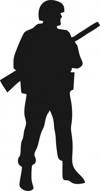 Soldier Standing w/Rifle Laser Cut Appliques