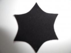 Flower Center Pointed Laser  Cut Appliques (Size: with FUSIBLE - 2.25"H, Color: Black  )