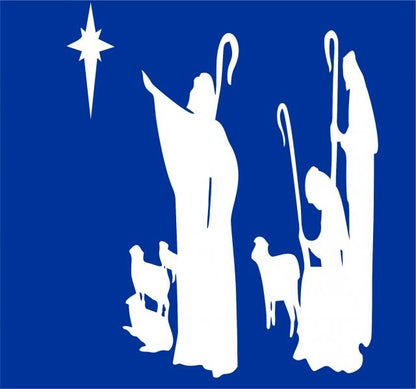 Nativity - Shepherds with Star Set Laser Cut Appliques