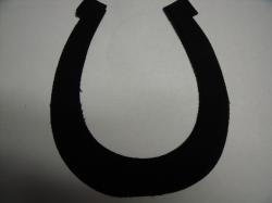 Horseshoe Laser Cut Appliques (Size: 6"H, Color: Black  )