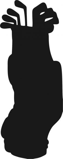 Golf Bag Sillhouette Laser Cut Appliques (Size: with FUSIBLE - 8"H, Color: Black )