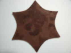 Flower Center Pointed Laser  Cut Appliques (Size: with FUSIBLE - 2.25"H, Color: Tonal - Brown  )