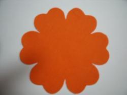 Flower 6 Petal Laser Cut Appliques (Size: 3.5"W, Color: Orange  )
