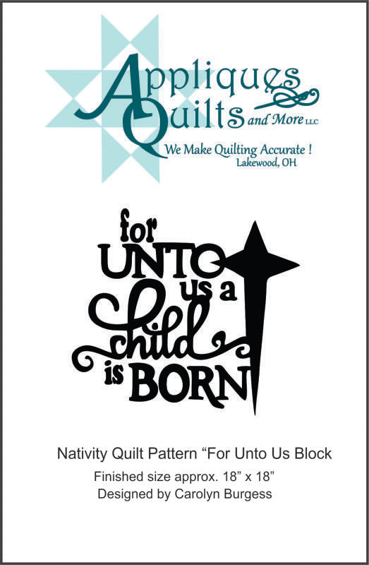 Pattern - Nativity For Unto Us Quilt Block