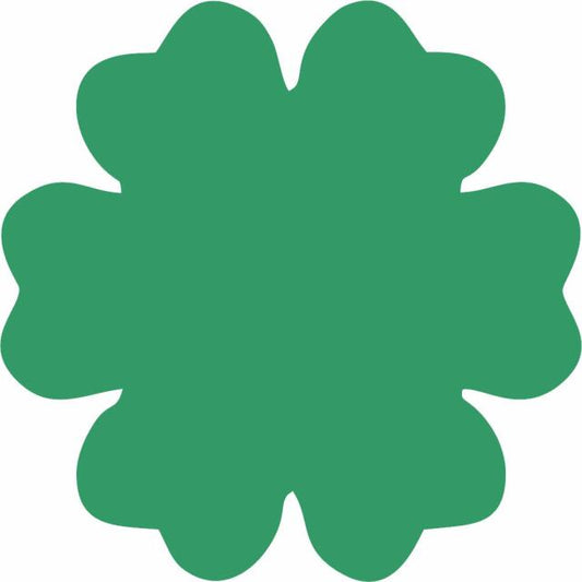 Flower 6 Petal Laser Cut Appliques (Size: 3.5"W, Color: Tonal - Green)