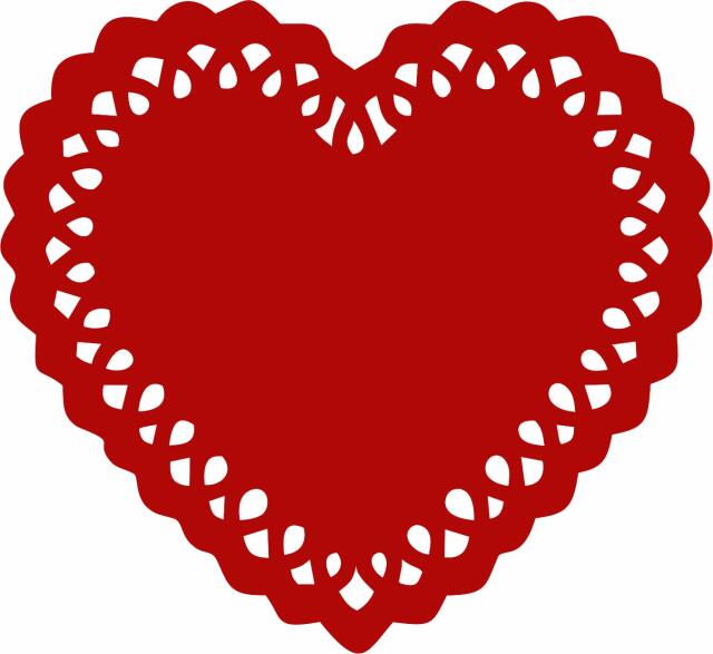 Lacey Heart Silhouette Laser Cut Appliques