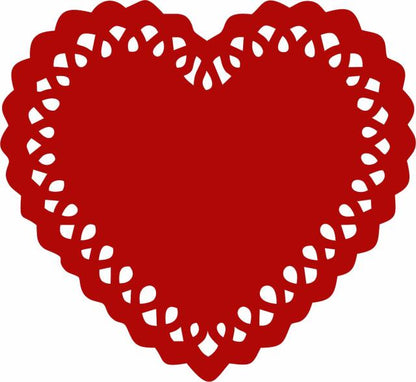 Lacey Heart Silhouette Laser Cut Appliques