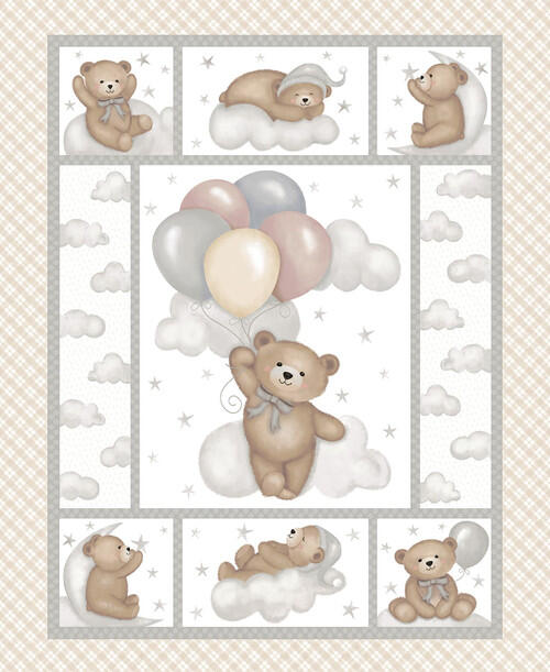 Sleepy Teddy Panel