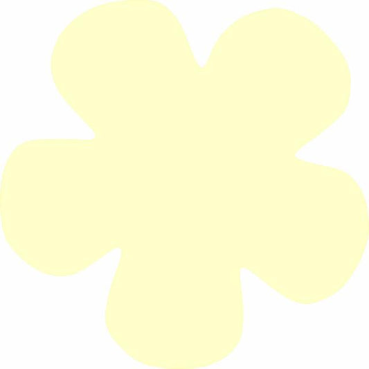 Flower 5 Petal Laser Cut Appliques (Size: with FUSIBLE - 4.5"W, Color: Tonal - Pastel Yellow)