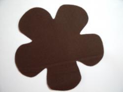 Flower 5 Petal Laser Cut Appliques (Size: 4.5"W, Color: Brown  )