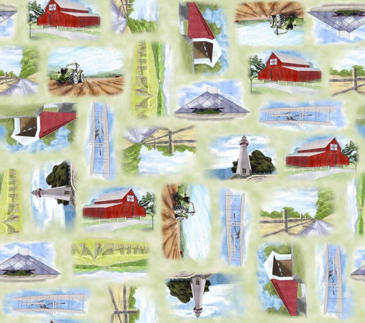 AOSH Fabric - Tossed scenes 2024