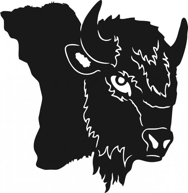 Buffalo Head Silhouette Laser Cut Appliques