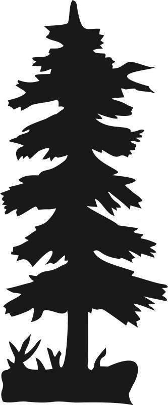 Tall Tree #2 Silhouettes Laser Cut Appliques