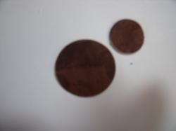 Flower Centers Round Laser Cut Appliques (Size: with FUSIBLE - 1", Color: Tonal - Brown  )