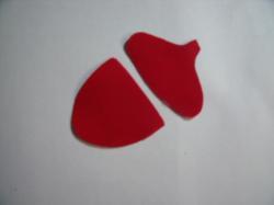 Acorn Laser Cut Appliques Set of 2 (Size: with FUSIBLE - 2.5"W, Color: Red  )