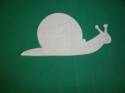 Snail Laser Cut Appliques (Size: with FUSIBLE - 5"W, Color: White , Direction: Facing right)