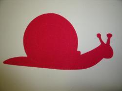 Snail Laser Cut Appliques (Size: 4"W, Color: Red , Direction: Facing right)