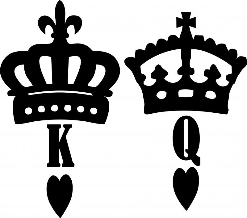 K&Q, Crown, Heart Set Laser Cut Silhouettes