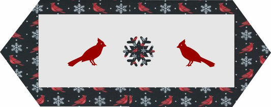 10 Minute Table Runner - Cardinals & Snowflakes