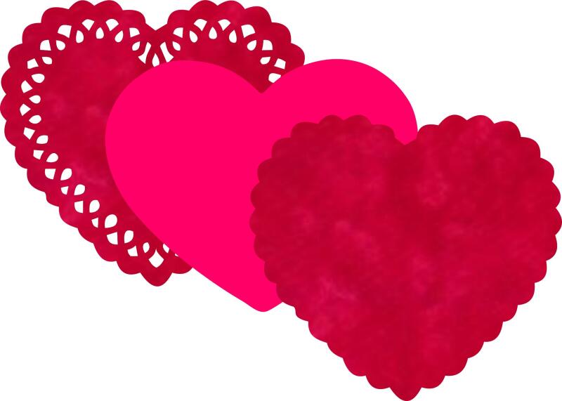KIT - 3 Hearts Laser Cut Appliques