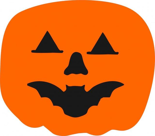 KIT - Jack'o'Lantern with Faces Laser  Cut Appliques (Price: with FUSIBLE - 8"W, Color: Bat Face)