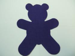 Teddy Bear Laser Cut Appliques (Size: 4"H, Color: Purple )