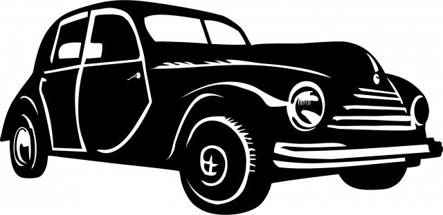 Antique Vintage 1940's Sedan Silhouette Laser Cut Appliques