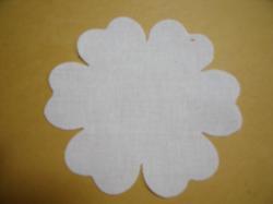 Flower 6 Petal Laser Cut Appliques (Size: 3.5"W, Color: White  )