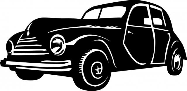 Antique Vintage 1940's Sedan Silhouette Laser Cut Appliques