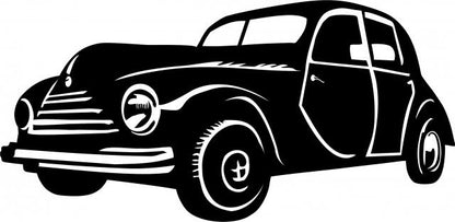 Antique Vintage 1940's Sedan Silhouette Laser Cut Appliques