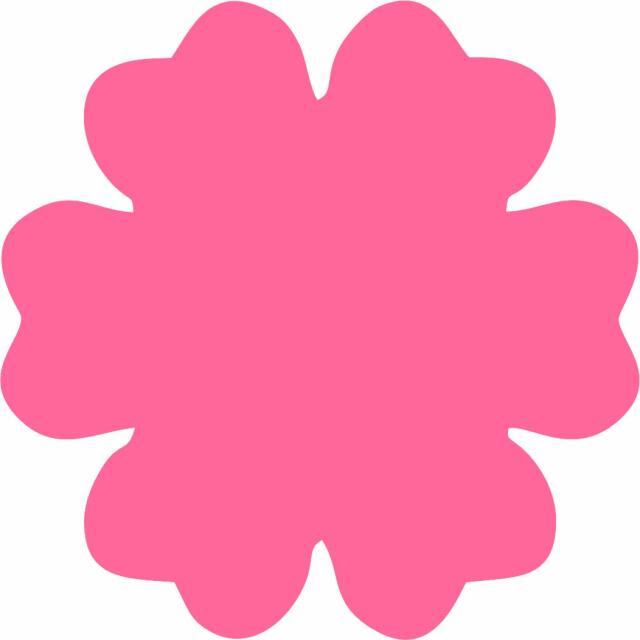 Flower 6 Petal Laser Cut Appliques (Size: with FUSIBLE - 3.5"W, Color: Tonal - Hot Pink)
