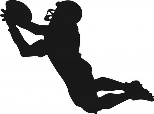 Football Receiver Silhouette Laser Cut Appliques (Size: 9"W, Direction: facing left)
