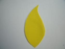 Flower Leaves Laser Cut Appliques (Size: Large, Color: Yellow )