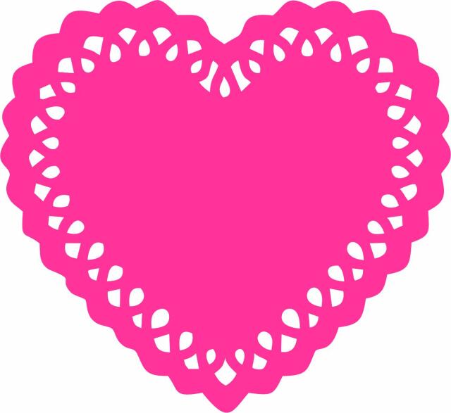 Lacey Heart Silhouette Laser Cut Appliques