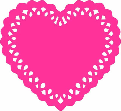 Lacey Heart Silhouette Laser Cut Appliques