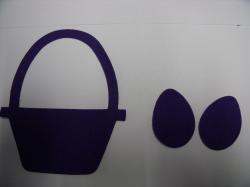 Easter Basket w/Eggs Laser Cut Appliques