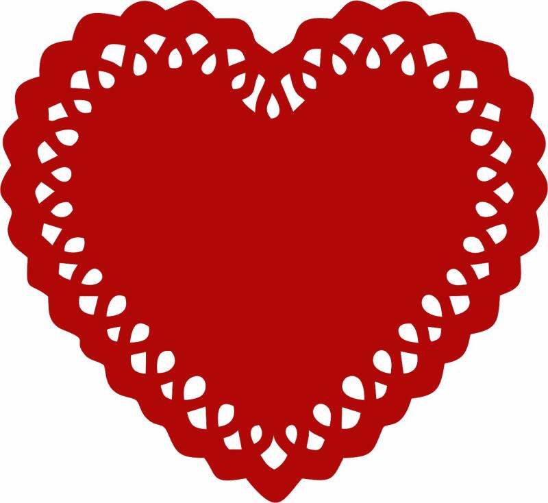 Lacey Heart Silhouette Laser Cut Appliques