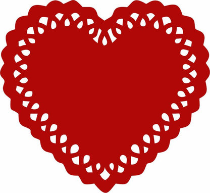 Lacey Heart Silhouette Laser Cut Appliques