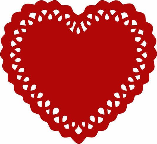 Lacey Heart Silhouette Laser Cut Appliques