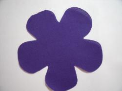 Flower 5 Petal Laser Cut Appliques (Size: with FUSIBLE - 4.5"W, Color: Purple  )