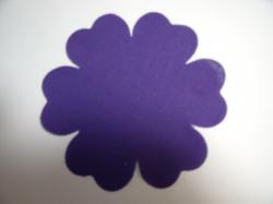 Flower 6 Petal Laser Cut Appliques (Size: 3.5"W, Color: Purple  )