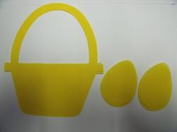 Easter Basket w/Eggs Laser Cut Appliques
