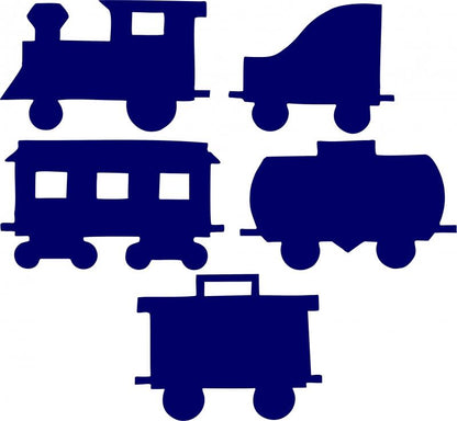 Train Set with 5 cars Laser Cut Appliques