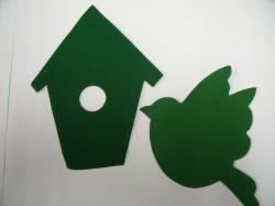 Bird with Birdhouse Set Laser Cut Applique