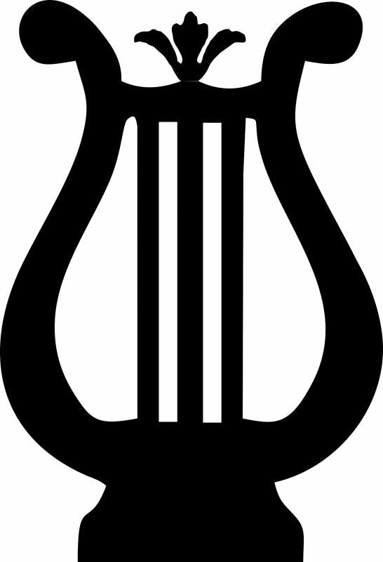 Harp Silhouette Laser Cut Appliques