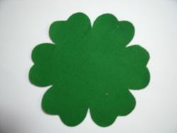 Flower 6 Petal Laser Cut Appliques (Size: 3.5"W, Color: Green  )