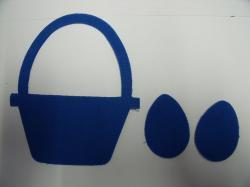 Easter Basket w/Eggs Laser Cut Appliques