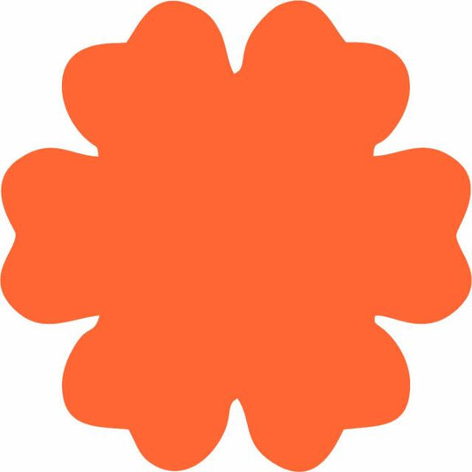 Flower 6 Petal Laser Cut Appliques (Size: 3.5"W, Color: Tonal - Orange)