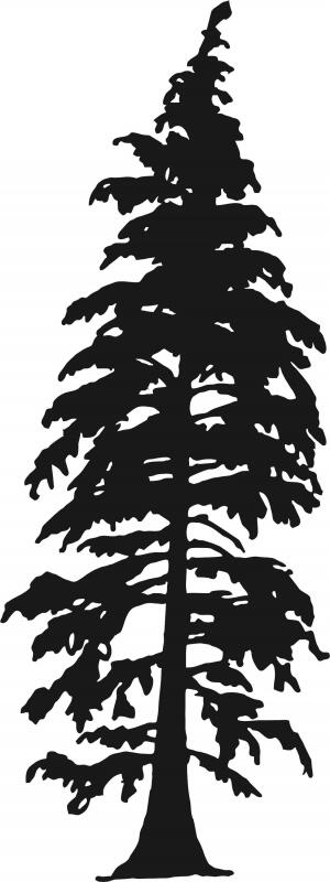 Tall Tree #5 Silhouettes Laser Cut Appliques