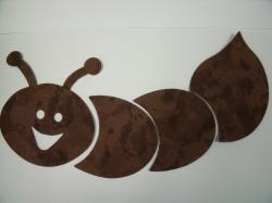 Worm Set One Color Laser Cut Appliques (Size: Set WITH FUSIBLE, Color: Tonal - Brown )